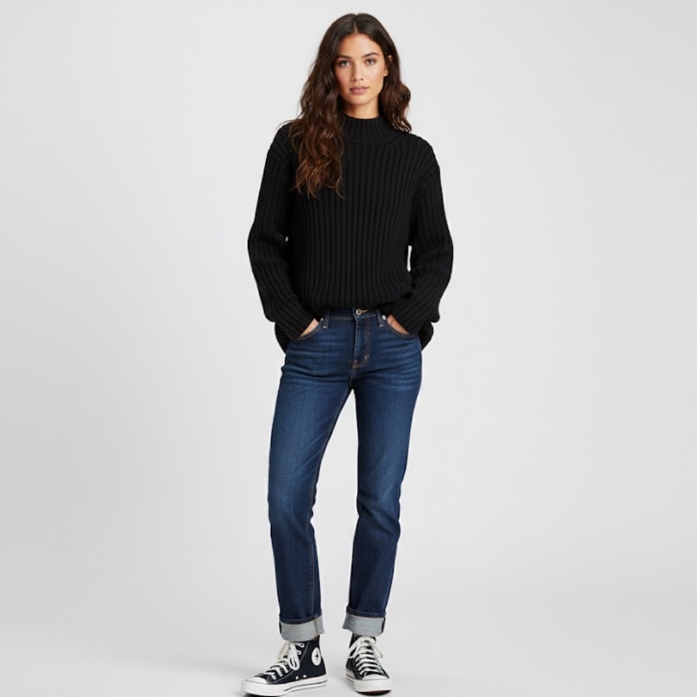 Vintage GAP men’s cotton ribbed sweater in black